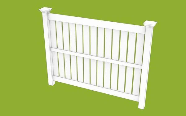 Devon semi-privacy PVC fence, available in 1200mm or 1830mm high x 2400mm wide panels. Shown in grey option style. Durable, low-maintenance, withstands New Zealand’s extreme weather conditions, and can be stepped or sloped.